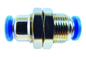 Bulkhead Push-In Fitting for PU and PA Plastic Hoses