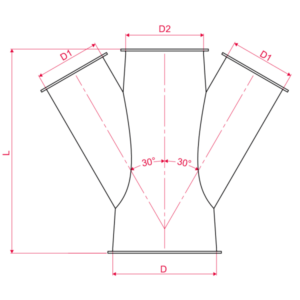 Doppelabzweig 30°